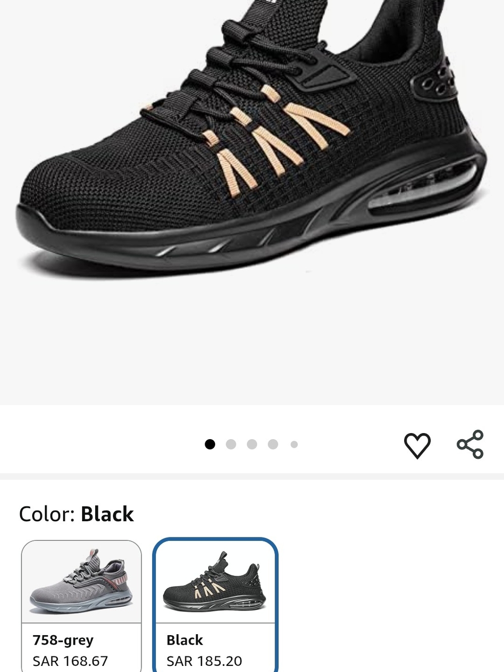 Womens(9)/Men's(7) Black Knit Athletic Sneakers with Contrast Accents